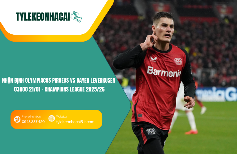 Đội hình dự kiến trước trận Olympiacos Piraeus vs Bayer Leverkusen Đội hình dự kiến trước trận Olympiacos Piraeus vs Bayer Leverkusen